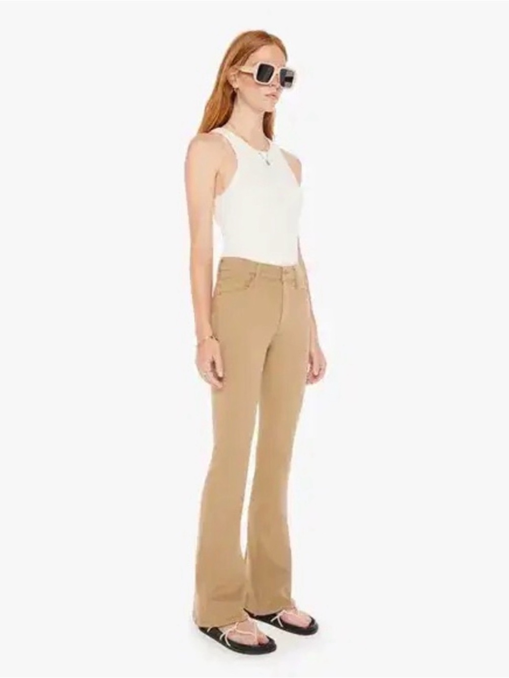 MOTHER DENIM The Weekender Sneak Second Chance Flare Jeans in Prairie Sand 27
